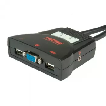 KVM-kytkin ROLINE Star 1 käyttäjä 2 PC:tä audio USB