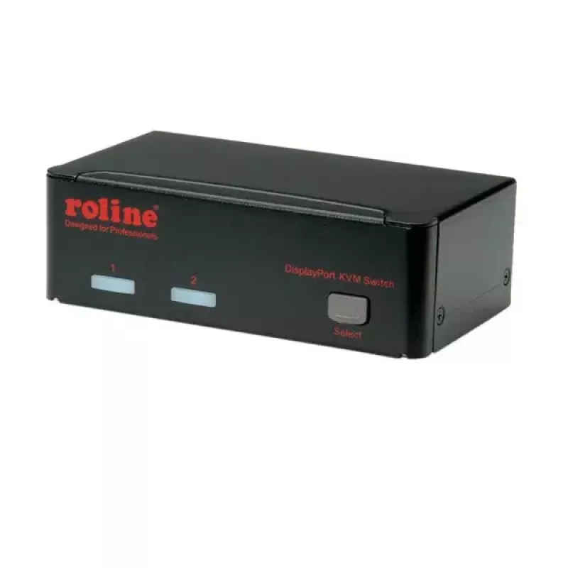 KVM-kytkin ROLINE 1 käyttäjä 2 PC:tä DisplayPort USB-keskitin