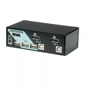KVM-kytkin ROLINE 1 käyttäjä 2 PC:tä DisplayPort USB-keskitin