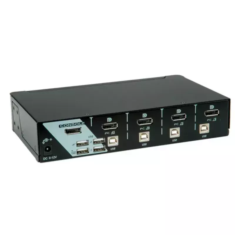 KVM-kytkin ROLINE 1 käyttäjä 4 PC:tä DisplayPort USB-keskitin