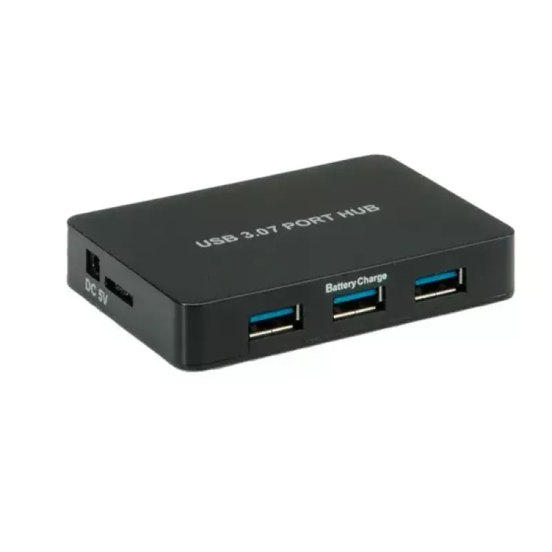 USB-keskitin VALUE USB 3.0 -pöytäkeskitin 7 porttia verkkolaitteella