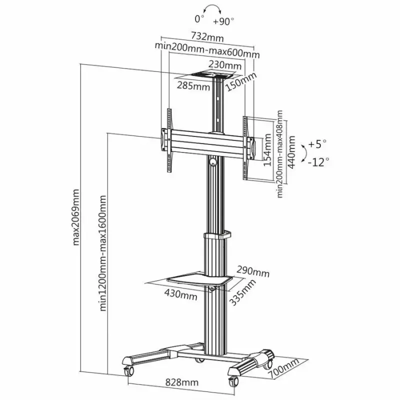 TV-teline ROLINE 17.03.1260 177,8 cm (70