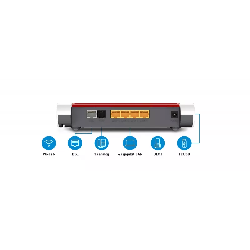 Box FRITZ! 7530 AX WLAN-reititin Gigabit Ethernet dualband (2,4 GHz / 5 GHz) valkoinen