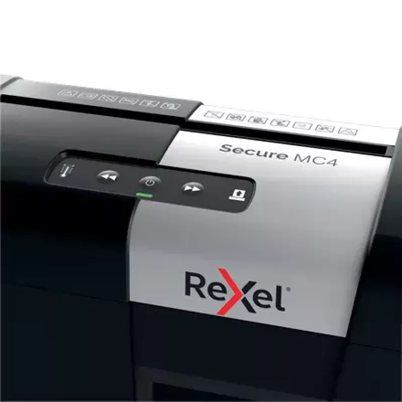Rexel Secure MC4 asiakirjasilppuri mikrosilppu 60 dB musta, hopea