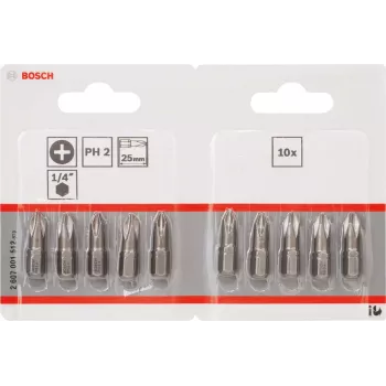 Ruuvauskärki Bosch 2607001512 erittäin kova 10 kpl PH 2 25 mm