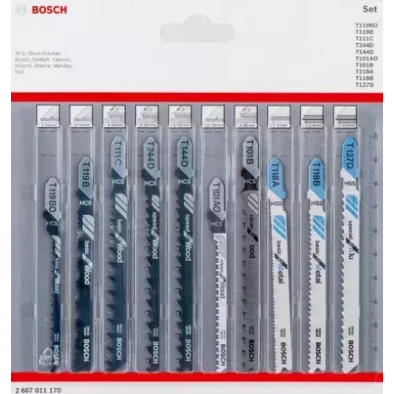 Bosch 2 607 011 170 pistosahan-/kuviosahan-/puukkosahanterä pistosahanterä 10 kpl