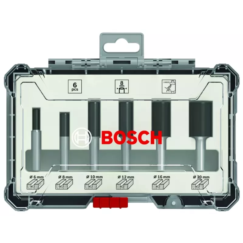 Bosch Jyrsinteräsarja (urajyrsimet), 6 kpl, 6 mm varsi, 2607017465