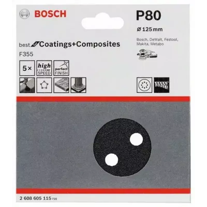 Bosch F355 -hiomapaperi 5 kpl 2608605115