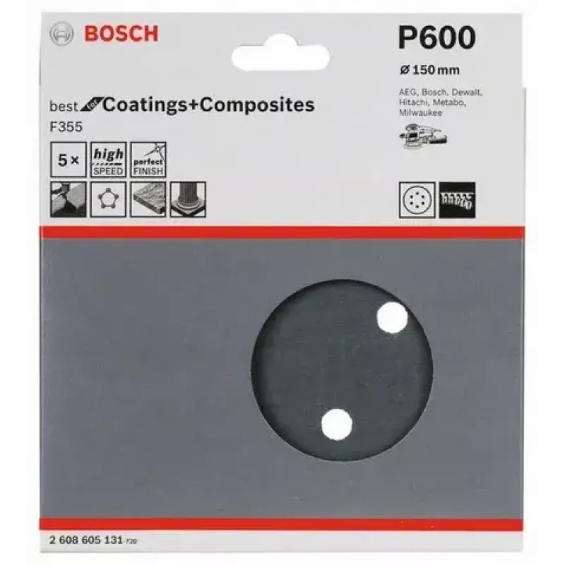 Bosch F355 -hiomapaperi 5 kpl 2608605131