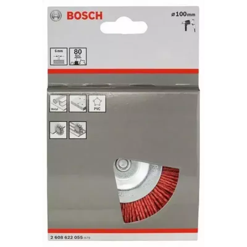 Bosch 2 608 622 055 Kuppiharja, nailon korundilla, 100 mm