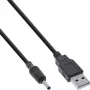 InLine USB-DC-virtasovitinkaapeli, USB A -pistoke DC 3,5x1,35 mm, 1 m