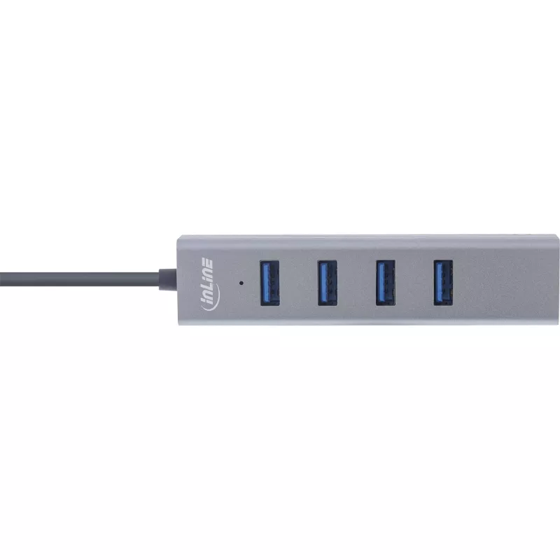 InLine USB-C 3.2 -monikeskitin (4x USB-A 5Gb/s), OTG, alumiinikotelo