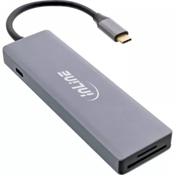 InLine USB 3.2 USB-C -monikeskitin (3x USB-A + USB-C) - kortinlukija - HDMI - OTG