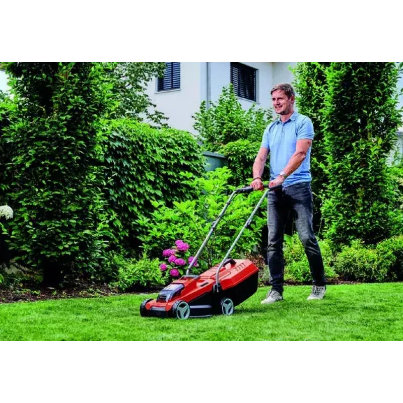 Ruohonleikkuri vetopyörillä Einhell GE-CM 18/32 Li-Solo akku musta punainen