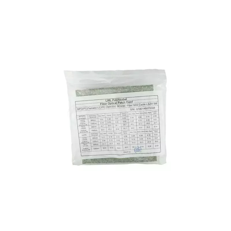 BlueOptics 3HE13896AA-5-BO MPO–4x LC Duplex Breakout-patch-kaapeli, OM4 50/125 µm, LC/UPC, 5 m