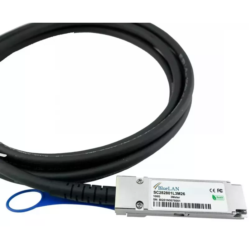 InfiniBand-/kuituoptinen kaapeli BlueOptics 470-ABPY 1 m QSFP28 musta