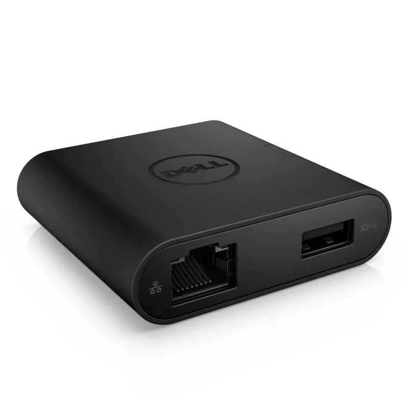 USB-C-keskitin DELL USB-C - HDMI / VGA / Ethernet / USB 3.0 musta