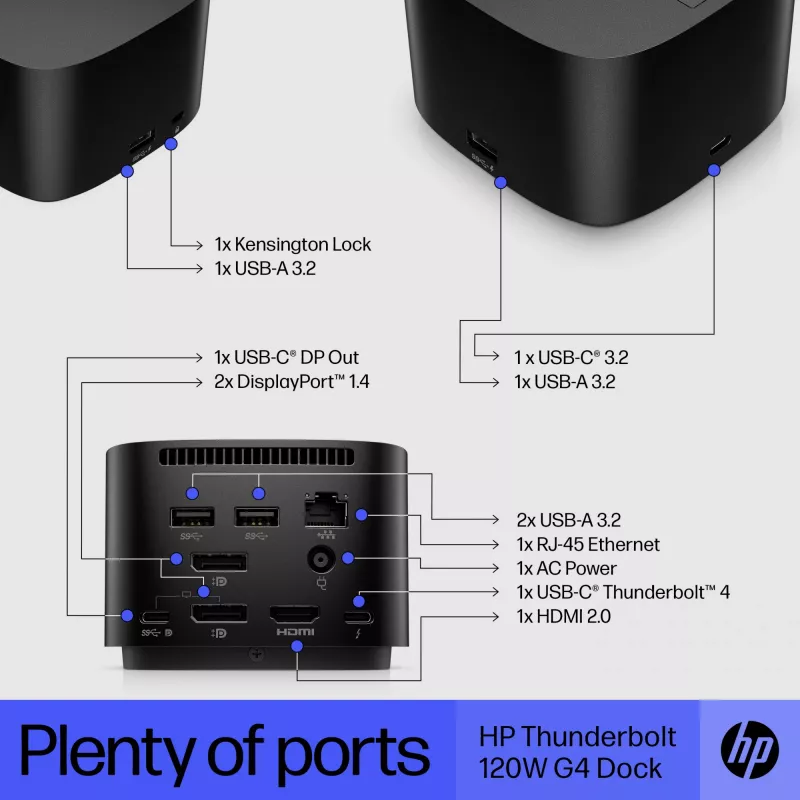 HP Thunderbolt Dock 120W G4 langallinen telakointiasema musta