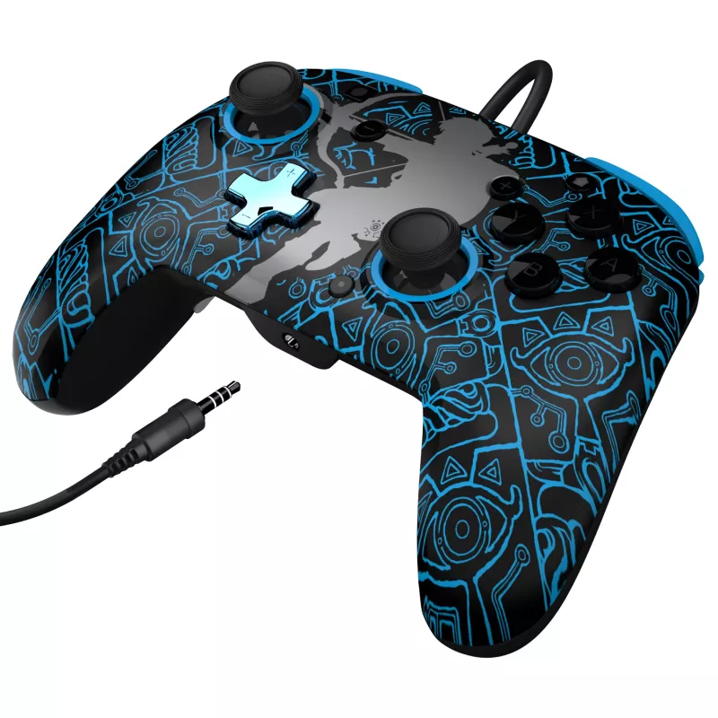 PDP Nintendo Switch Sheikah Shoot REMATCH GLOW -ohjain, peliohjain, Nintendo Switch, Nintendo Switch Lite, Nintendo Switch OLED, D-pad, Home-painike, analoginen / digitaalinen, johdollinen, USB