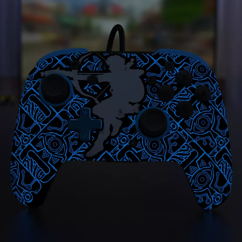PDP Nintendo Switch Sheikah Shoot REMATCH GLOW -ohjain, peliohjain, Nintendo Switch, Nintendo Switch Lite, Nintendo Switch OLED, D-pad, Home-painike, analoginen / digitaalinen, johdollinen, USB