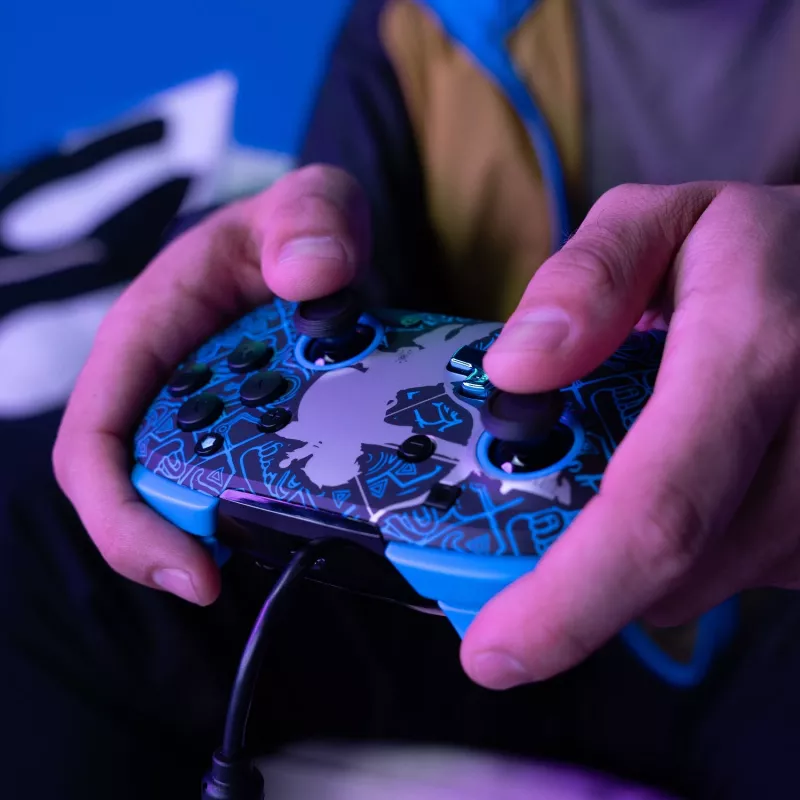 PDP Nintendo Switch Sheikah Shoot REMATCH GLOW -ohjain, peliohjain, Nintendo Switch, Nintendo Switch Lite, Nintendo Switch OLED, D-pad, Home-painike, analoginen / digitaalinen, johdollinen, USB