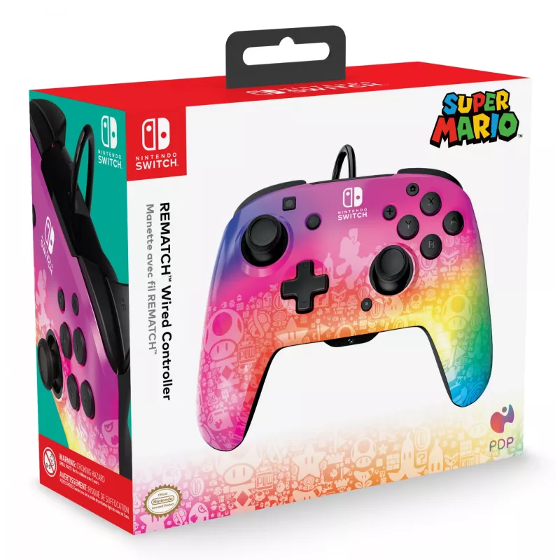PDP REMATCH johdollinen ohjain: Star Spectrum Nintendo Switchille, Nintendo Switch - OLED-malli