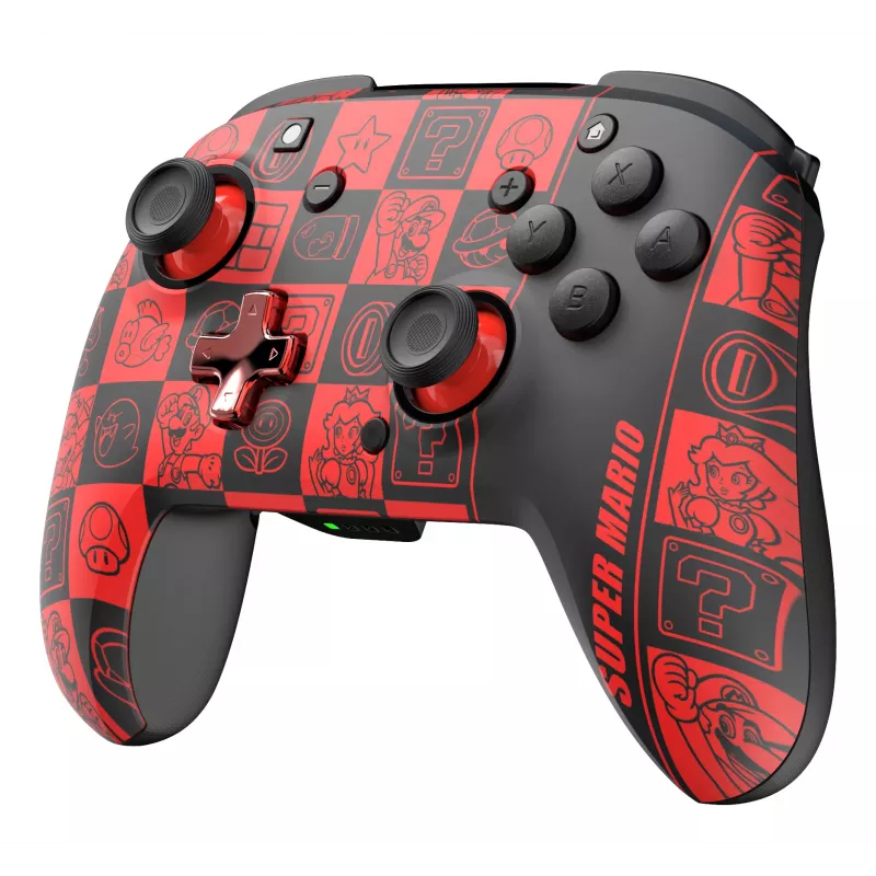 PDP REMATCH GLOW musta, vihreä, punainen peliohjain analoginen / digitaalinen Nintendo Switch, Nintendo Switch OLED