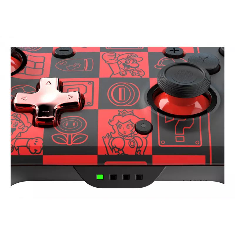 PDP REMATCH GLOW musta, vihreä, punainen peliohjain analoginen / digitaalinen Nintendo Switch, Nintendo Switch OLED