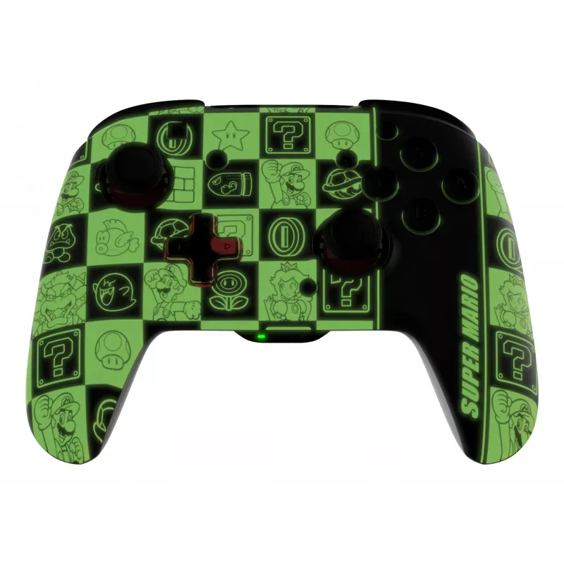 PDP REMATCH GLOW musta, vihreä, punainen peliohjain analoginen / digitaalinen Nintendo Switch, Nintendo Switch OLED
