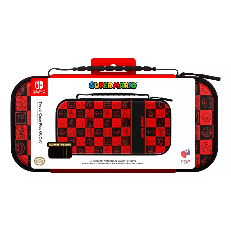 PDP Travel Case Plus GLOW: Super Icon, Nintendo Switchille, Nintendo Switch Lite, Nintendo Switch – OLED-malli