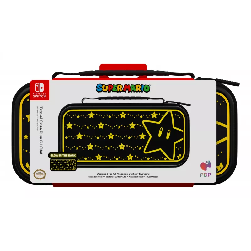 PDP Travel Case Plus GLOW: Super Star, Nintendo Switchille, Nintendo Switch Lite, Nintendo Switch - OLED-malli