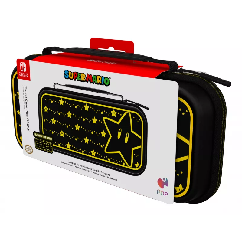 PDP Travel Case Plus GLOW: Super Star, Nintendo Switchille, Nintendo Switch Lite, Nintendo Switch - OLED-malli