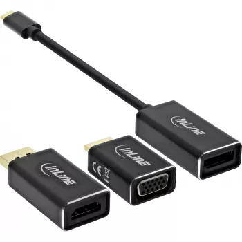 InLine USB-näyttösovitin sarja 6-in-1, 4K/60Hz musta