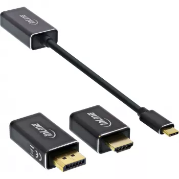 InLine USB-näyttösovitin sarja 6-in-1, 4K/60Hz musta