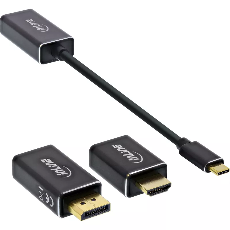 InLine USB-näyttösovitin sarja 6-in-1, 4K/60Hz musta