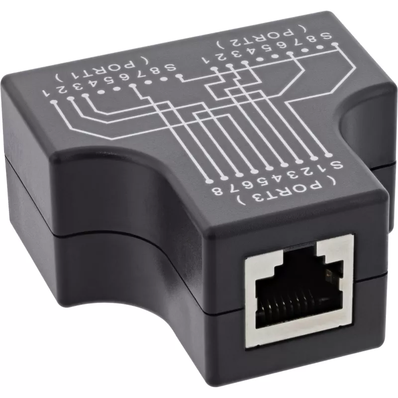 InLine Cat.5e STP T-adapteri RJ45-liitäntä 2x RJ45-liitäntä musta