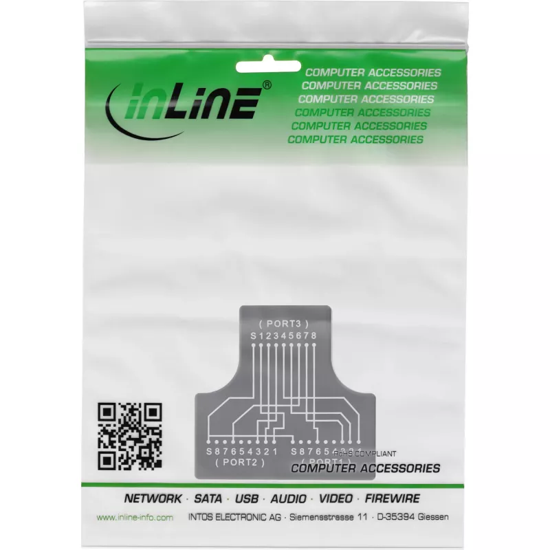 InLine Cat.5e STP T-adapteri RJ45-liitäntä 2x RJ45-liitäntä musta