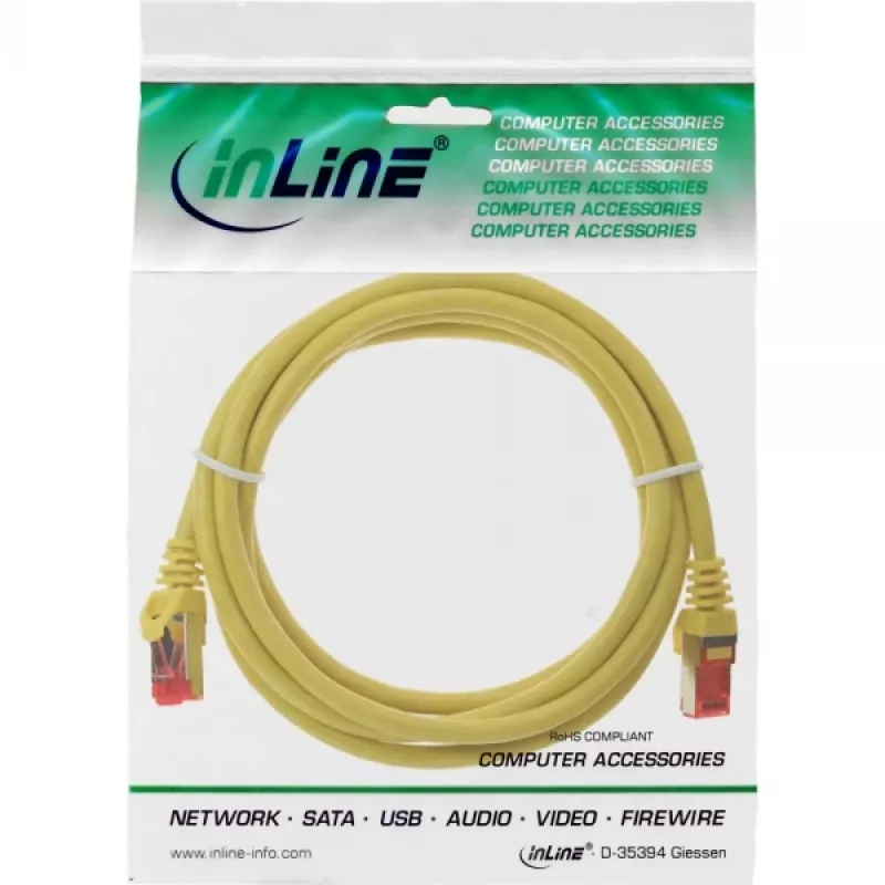 InLine patch-kaapeli S/FTP PiMF Cat.6 250MHz PVC CCA keltainen 0,5 m