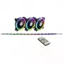 Inter-Tech Argus RS-04 RGB-tuuletinsarja, 3x 120 mm, 50 cm LED-nauha ja kaukosäädin, musta