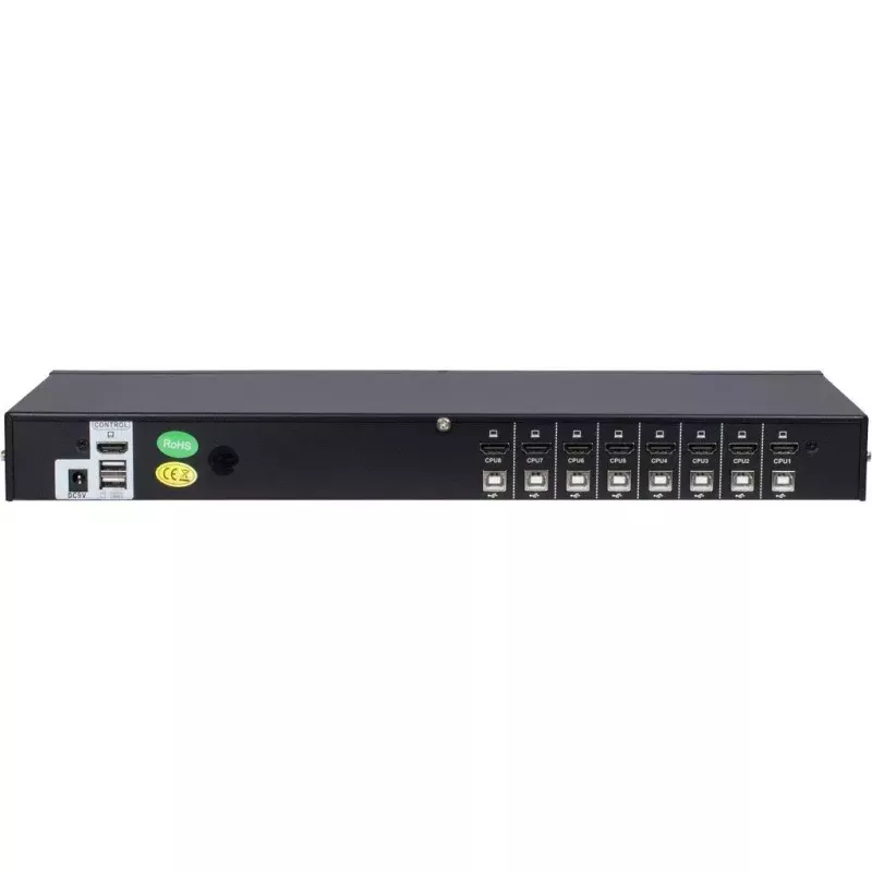 KVM-kytkin Inter-Tech AS-9108HA rack-asennus musta