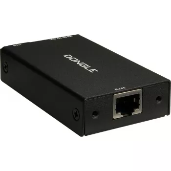 Liitäntäsovitin INTER-TECH KT-150D — RJ-45 (liitin) DVI-D:hen, kaapelillinen, max. 1980×1080, sis. USB-A–B-kaapelin, metalli, musta