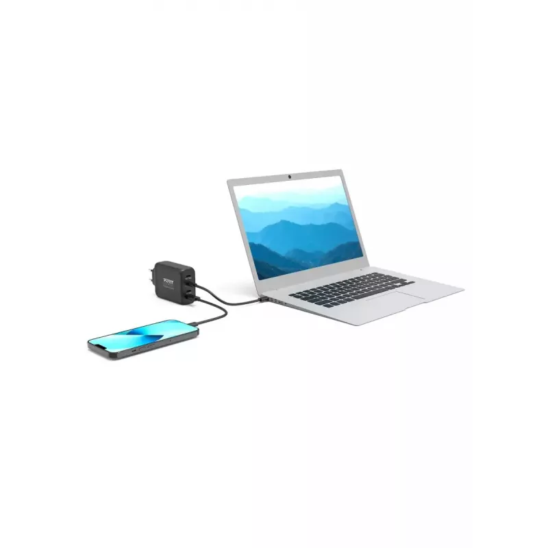 Laturi mobiililaitteille Port Designs 900107-EU AC pikalataus musta