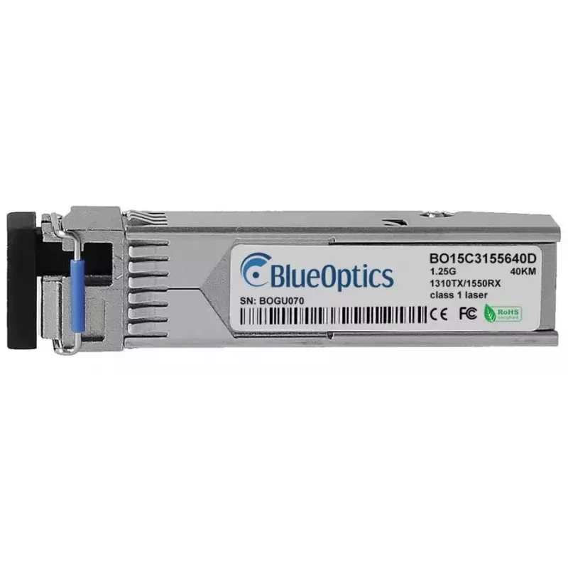 BlueOptics 942 208-001-BO SFP BiDi -lähetinvastaanotin, Hirschmann 942 208-001 -yhteensopiva, yksimuotoinen, gigabit, kuituoptinen (BO15C3155640D)