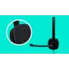 Logitech H151 stereokuulokemikrofoni melua vaimentavalla mikrofonilla, langallinen, musta