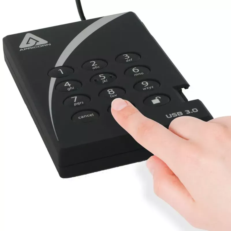 Ulkoinen kiintolevy Apricorn 500GB USB 3.2 Aegis Padlock