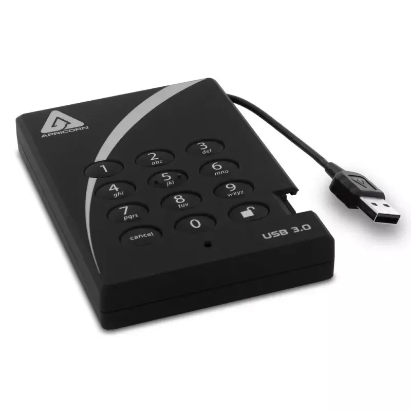 Ulkoinen kiintolevy Apricorn 500GB USB 3.2 Aegis Padlock