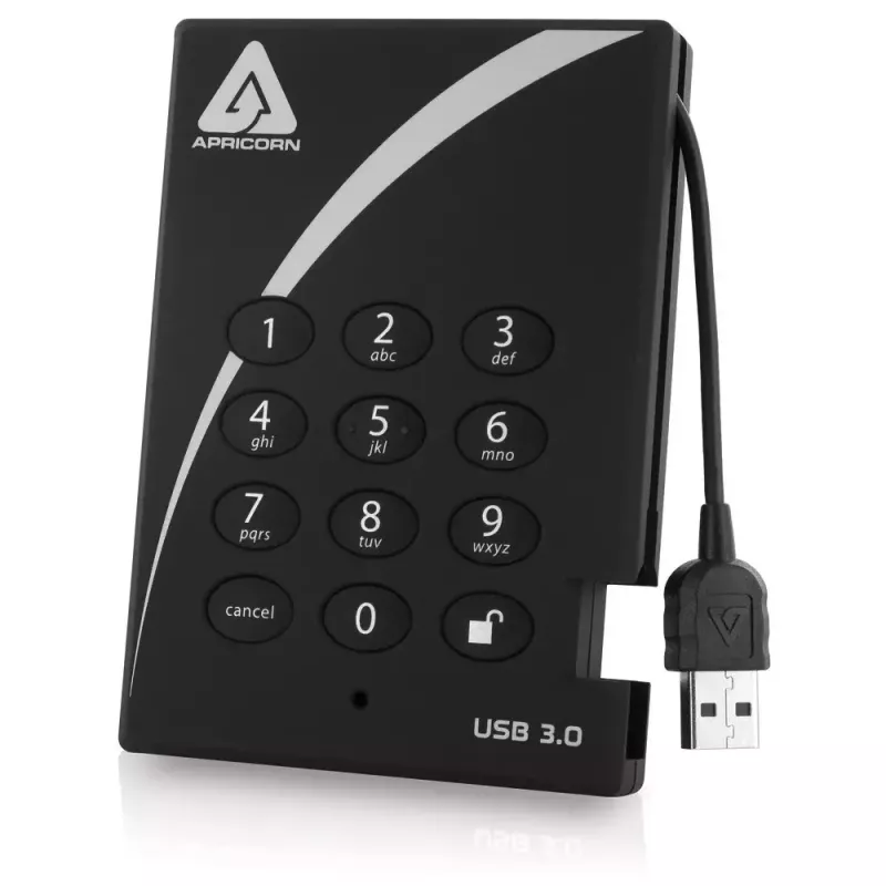Ulkoinen kiintolevy Apricorn 500GB USB 3.2 Aegis Padlock
