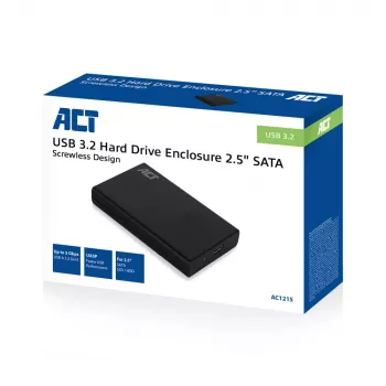 HDD/SSD-kotelo ACT 2,5 tuuman SATA-kiintolevykotelo ruuviton USB 3.2 Gen1