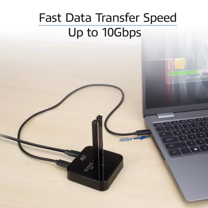 ACT M.2 NVMe/PCIe kahden SSD:n telakointi- ja kloonausasema, USB-C 3.2 Gen2