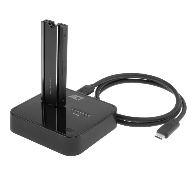 ACT M.2 NVMe/PCIe kahden SSD:n telakointi- ja kloonausasema, USB-C 3.2 Gen2